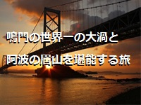 鳴門の世界一の大渦と阿波の眉山を堪能する旅